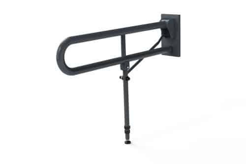 115SC DG Friction hinged rail with leg, stainless steel, concealed fixing, 800mm