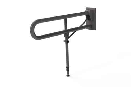 115SC GY Friction hinged rail with leg, stainless steel, concealed fixing, 800mm