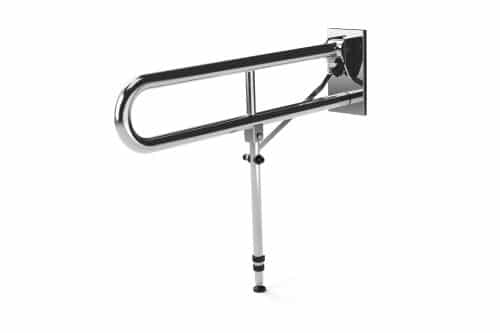 115SC SP Friction hinged rail with leg, stainless steel, concealed fixing, 800mm