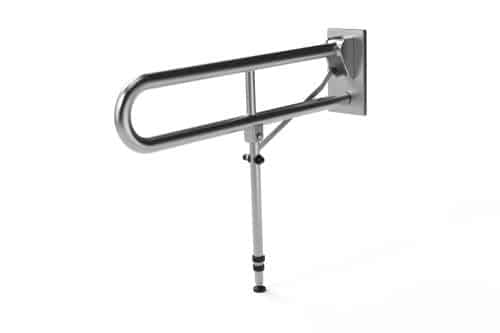 115SC SS Friction hinged rail with leg, stainless steel, concealed fixing, 800mm