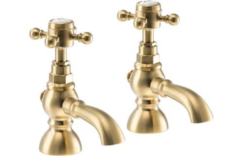 Abode Sentiment Bath Pillar Taps - Brushed Brass