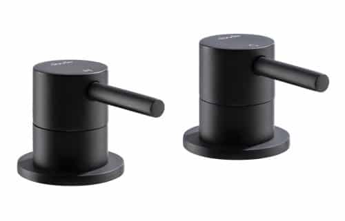 Abode Harmonie Round Bath Filler Panel Valves (Pair) - Matt Black