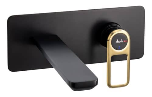 Abode Levarto Wall Mounted Basin/Bath Mixer - Matt Black & Brass