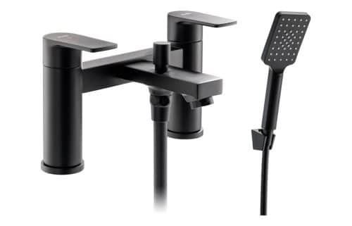 Abode Aquip Deck Mounted Bath Shower Mixer - Matt Black