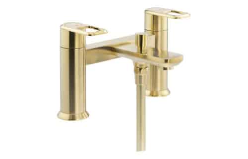 Abode Levarto Deck Mounted Bath Shower Mixer - Brushed Brass
