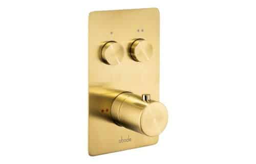 Abode Uno Concealed Push Button Shower (2 Exit) - Brushed Brass