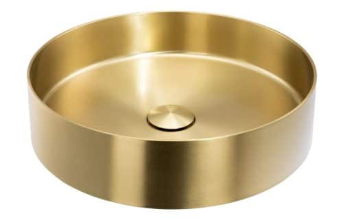 Abode Iox 375mm Round Steel Basin - PVD Brass