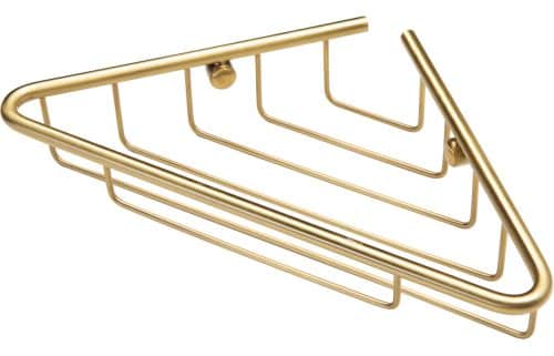 Red 1-Tier Corner Shower Caddy - Brushed Brass