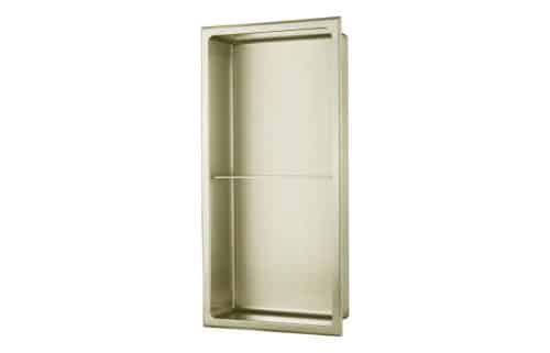610x305mm Bathroom Niche - Brushed Brass