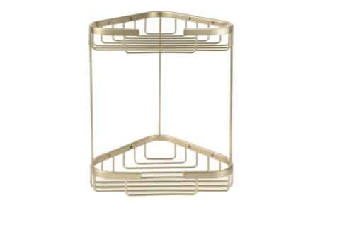 Kara 2-Tier Storage Basket - Brushed Brass