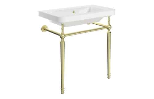 Baker 810mm 1TH Console Basin - Brushed Brass