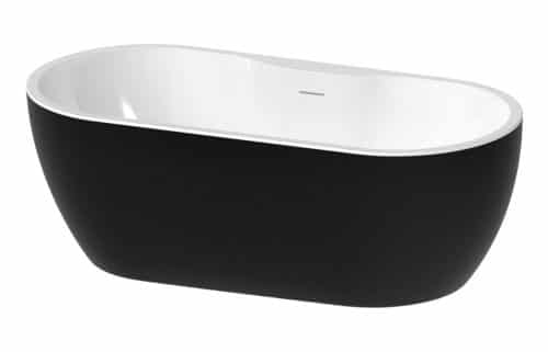 //2Go Freestanding 1650x745x580mm 0TH Bath - Gloss Black