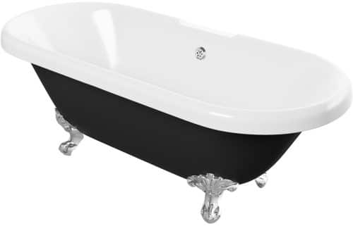 Stonehenge Freestanding 1690x740x620mm 2TH Bath w/Feet - Black