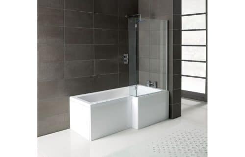 L-Shape 1700x700-850x410mm 0TH Shower Bath  Panel & Screen (RH)