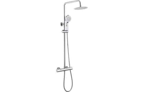 Keila Cool-Touch Thermostatic Mixer Shower w/Riser & Overhead Kit - Chrome