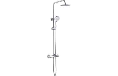 Gullfoss Round Thermostatic Bar Mixer w/Riser Kit - Chrome