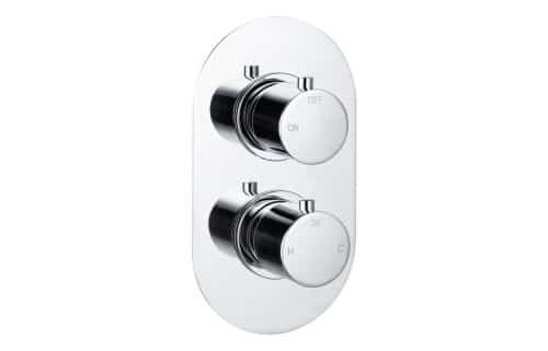 Gullfoss Thermostatic Single Outlet Twin Shower Valve - Chrome