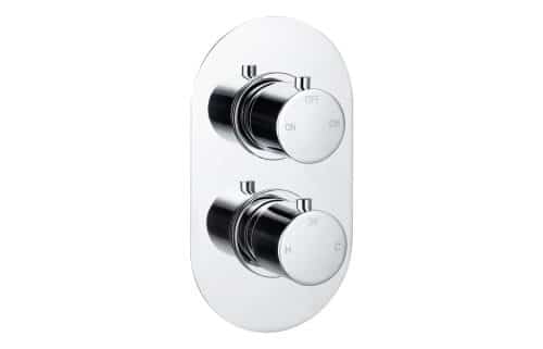 Gullfoss Thermostatic Two Outlet Twin Shower Valve - Chrome