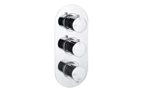 Gullfoss Thermostatic Two Outlet Triple Shower Valve - Chrome
