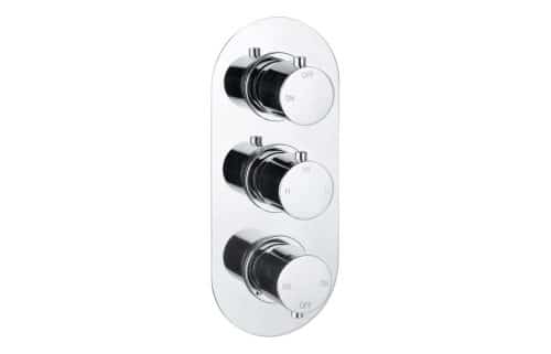 Gullfoss Thermostatic Three Outlet Triple Shower Valve - Chrome