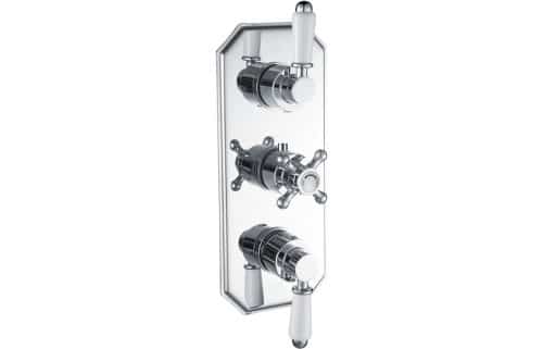 Kalambo Traditional Lever Thermostatic Two Outlet Shower Valve - Chrome