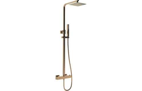 Yosemite Square Thermostatic Bar Mixer w/Riser Kit - Brushed Bronze