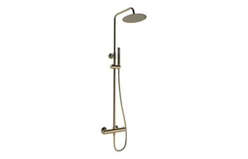 Gullfoss Round Thermostatic Bar Mixer w/Riser Kit - Brushed Bronze