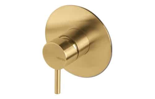 Vema Tiber Single Outlet Shower Mixer - Brushed Brass