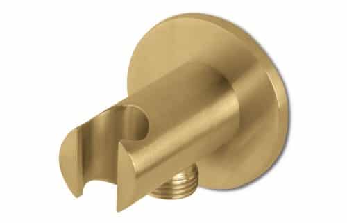Vema Tiber Handset Wall Bracket & Outlet - Brushed Brass