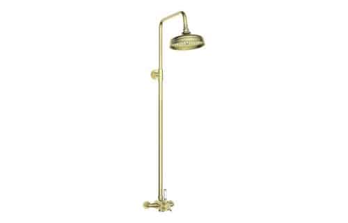Kalambo Concentric Single Outlet Shower Valve & Overhead Kit Pack 2 - Brushed Brass