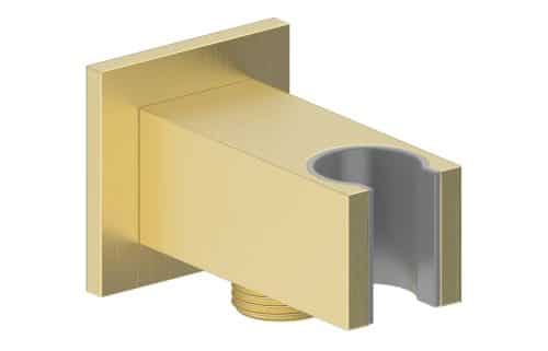 Yosemite Square Handset Wall Bracket with Wall Outlet - Brushed Brass