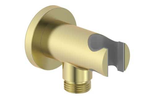 Gullfoss Round Handset Wall Bracket with Wall Outlet - Brushed Brass