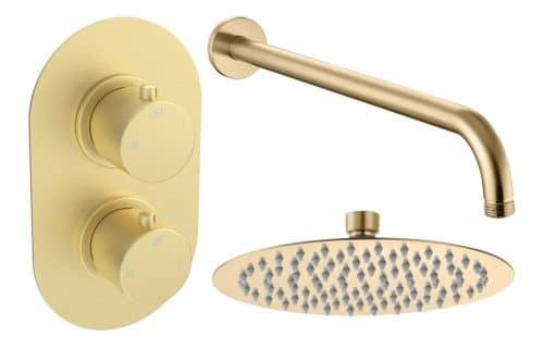 Gullfoss Round Shower Valve & Kit Pack 1 - Brushed Brass