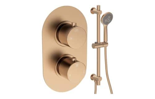 Gullfoss Round Shower Valve & Kit Pack 2 - Brushed Bronze