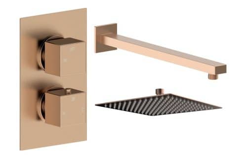 Yosemite Square Shower Valve & Kit Pack 1 - Brushed Bronze