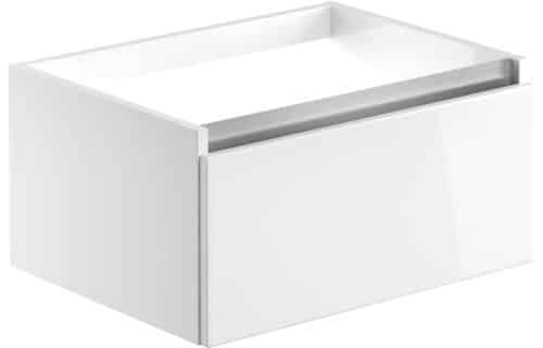 Beachy Head 600mm 1 Drawer Wall Hung Basin Unit (No Top) - White Gloss