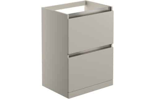 Beachy Head 600mm 2 Drawer Floor Standing Basin Unit (No Top) - Matt Latte
