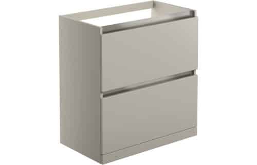 Beachy Head 800mm 2 Drawer Floor Standing Basin Unit (No Top) - Matt Latte