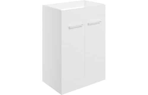 Moai 590mm Floor Standing 2 Door Basin Unit (No Top) - White Gloss