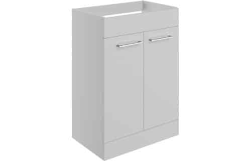 Moai 590mm Floor Standing 2 Door Basin Unit (No Top) - Grey Gloss