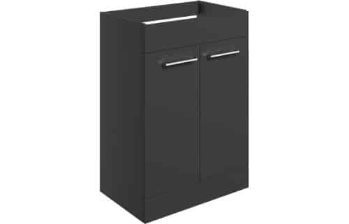 Moai 590mm Floor Standing 2 Door Basin Unit (No Top) - Anthracite Gloss
