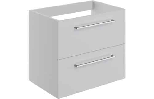 Moai 590mm Wall Hung 2 Drawer Basin Unit (No Top) - Grey Gloss