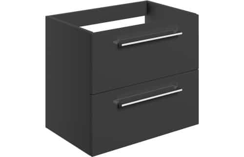 Moai 590mm Wall Hung 2 Drawer Basin Unit (No Top) - Anthracite Gloss