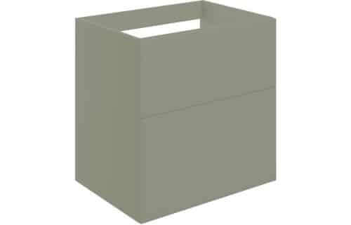 Horseshoe Bend 590mm Wall Hung 2 Drawer Basin Unit (No Top) - Matt Olive Green