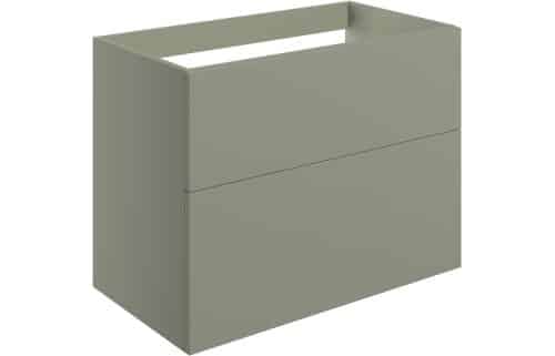 Horseshoe Bend 790mm Wall Hung 2 Drawer Basin Unit (No Top) - Matt Olive Green