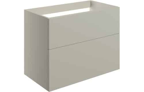 Horseshoe Bend 790mm Wall Hung 2 Drawer Basin Unit (No Top) - Matt Latte