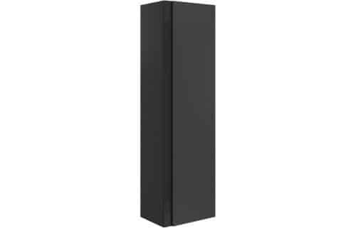 Arbol 350mm Wall Hung 1 Door Tall Unit - Matt Black & Glass