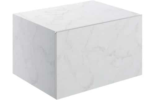 Ashima 600mm Wall Hung Storage Drawer - White Marble