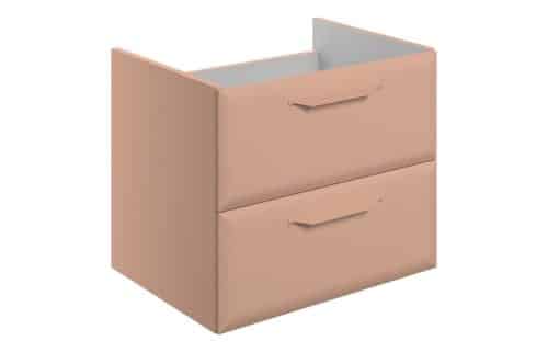 Penni 600mm Wall Hung 2 Drawer Basin Unit (No Top) - Matt Apricot