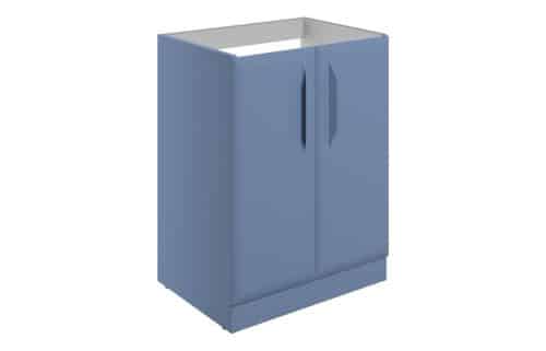 Penni 600mm Floor Standing 2 Door Basin Unit (No Top) - Matt Misty Blue